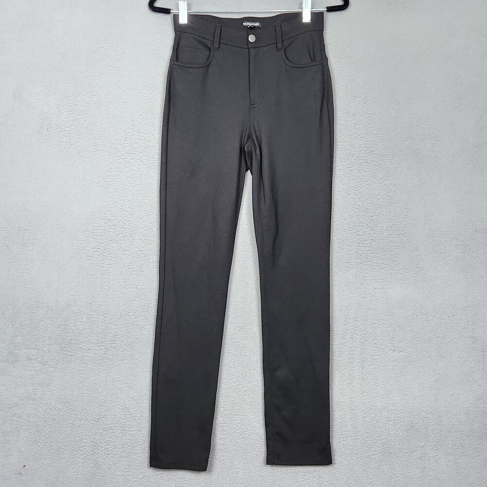Eileen Fisher Pants Womens XXS Black Ponte Ankle High Rise Pull On 27X29.5